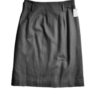 Saks Fifth Avenue Vintage Wool‎ Blend Black Pencil Skirt Career 11/12 Large NWT